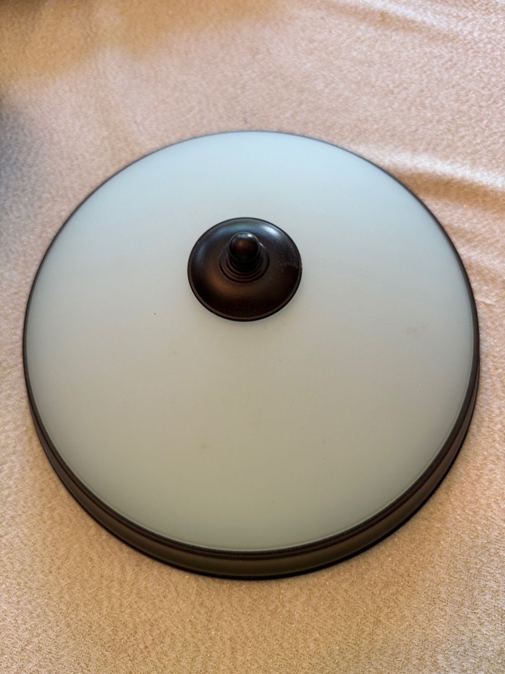 LED Round Flush Mount Ceiling Light - Frosted Glass with Oil-Rubbed Bronze Trim